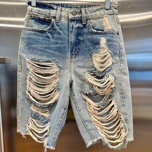 Like NEW Carmar LF Denim Shorts Jorts Distressed Mid-length Jean short